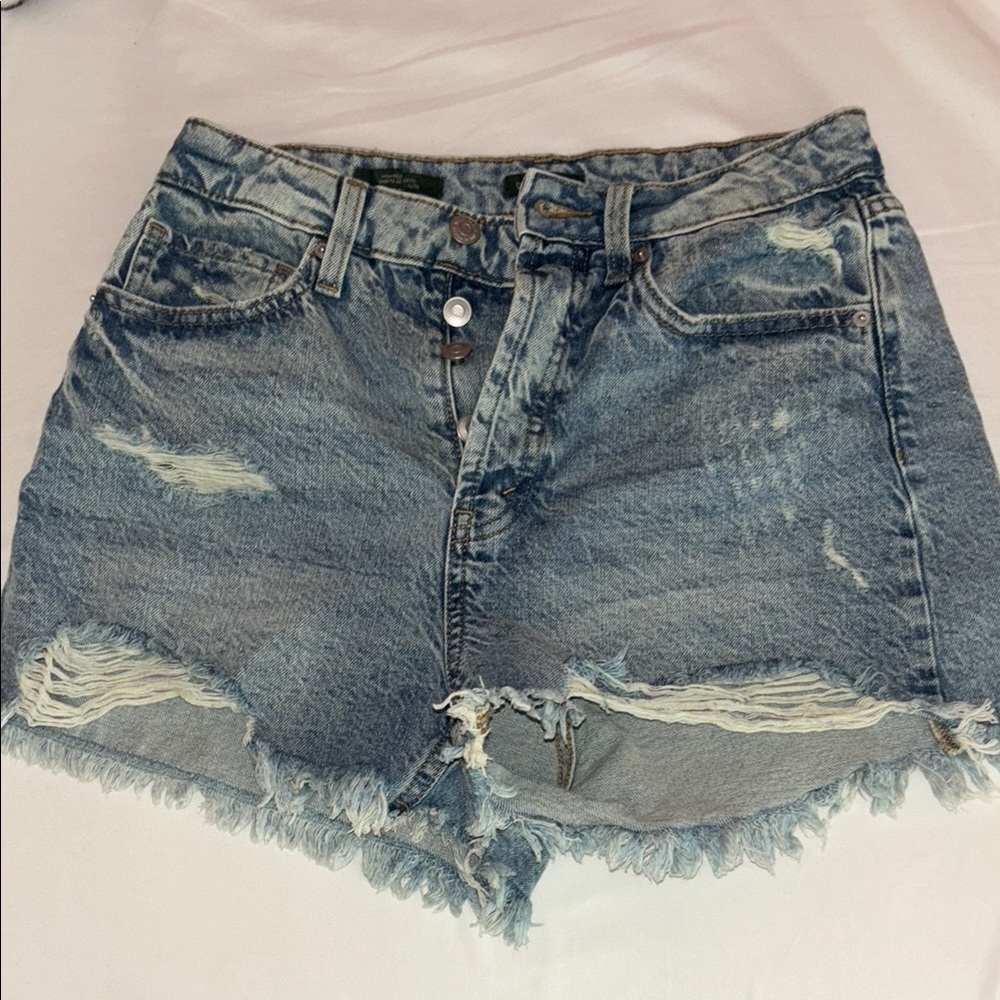 Distressed Denim Shorts—WORN VERY LIGHTLY